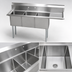 Thumbnail image #3 for Omcan USA 3-Compartment Pot Sink with Right-Hand Drainboard, 304 Stainless Steel