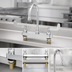 Thumbnail image #3 for 8-Inch Center Deck-Mount Workboard Faucet with 5-3/4-Inch Swivel Gooseneck Spout and 1.2 GPM Aerator