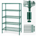 Thumbnail image #3 for Quantum 54-Inch W x 21-Inch D x 54-Inch H Wire Shelving Starter Kit with 5 Shelves, 4 Posts, Green Epoxy Finish