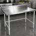 Thumbnail image #3 for John Boos Stallion 60-Inch x 24-Inch Stainless Steel Work Table with 5-Inch Backsplash and Galvanized Base