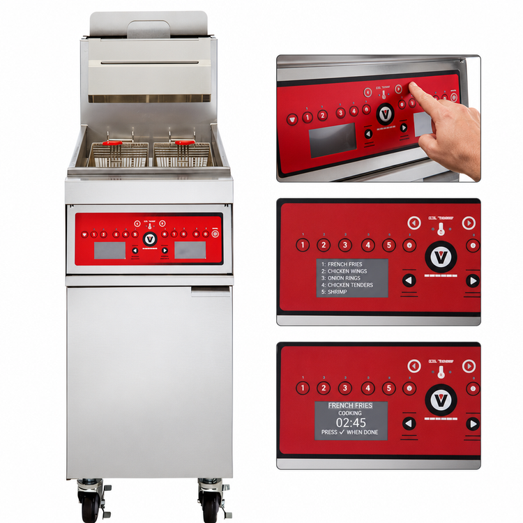 Product image #4 for Vulcan PowerFry5 High-Efficiency Freestanding Gas Fryer, 21-Inch, 65-70 lb Capacity, Computer Controls