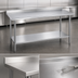 Thumbnail image #3 for Duke 48 Inch x 30 Inch 16-Gauge 400-Series Stainless Steel Work Table with 1-1/8 Inch Riser and Stainless Undershelf