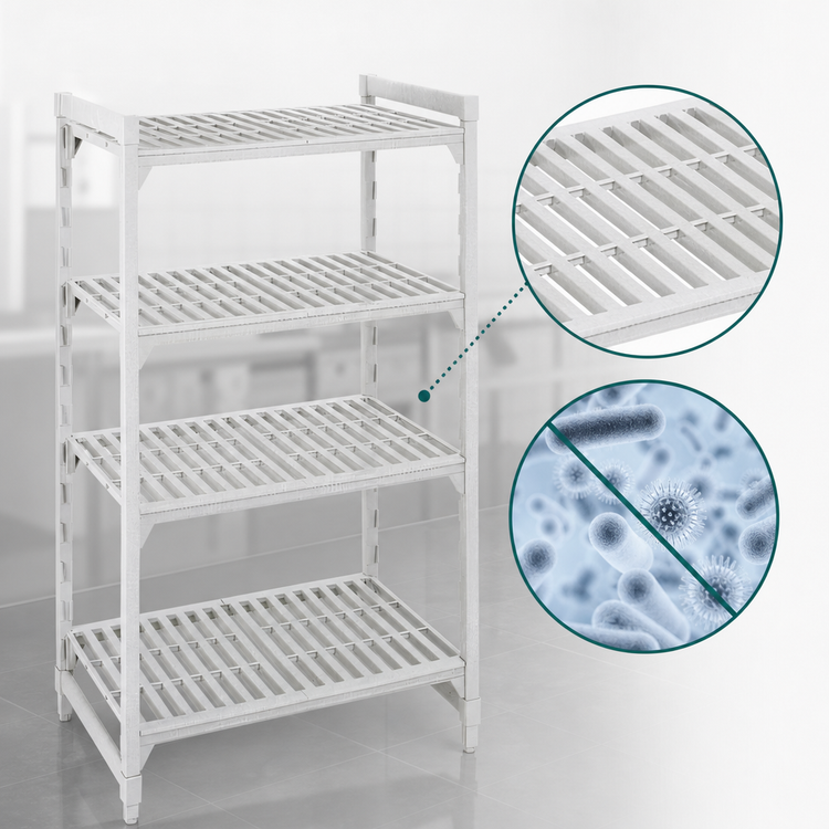 Product image #4 for Cambro Camshelving Premium 4-Tier Vented Stationary Starter Shelving Unit, 21" x 72" x 64"