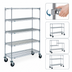 Thumbnail image #3 for Metro Super Erecta 5-Shelf Wire Stem Caster Cart, 36 x 21 Inches, Chrome Finish, 600 lb Capacity