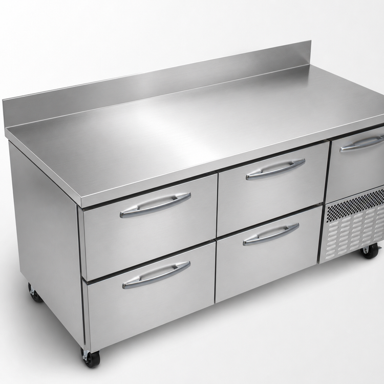 Product image #3 for Continental Refrigerator FA68NBS-D 68" Worktop Freezer Base with Drawers and Door