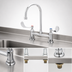 Thumbnail image #3 for T&S Brass B-0327 8-Inch Centers Deck-Mount Mixing Faucet with 5 3/4-Inch Swivel Gooseneck and Wrist Action Handles