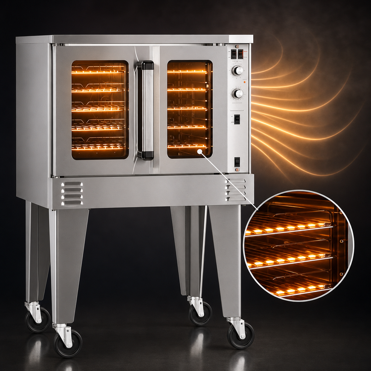 Product image #3 for Southbend Platinum Full-Size Single Deck Standard-Depth Electric Convection Oven, 11 kW, Standard Controls, Independent Doors, Ventless