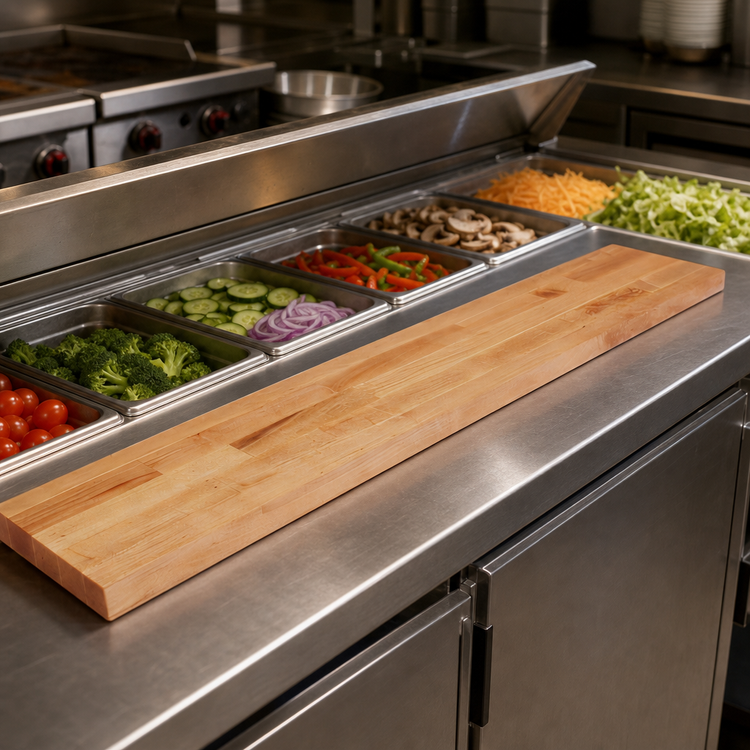 Product image #3 for John Boos 84-Inch x 10-Inch x 1-3/4-Inch Steam Table Cutting Board, Edge Grain Maple