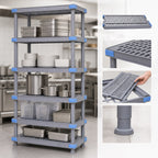Thumbnail image #3 for Quantum Millenia QP243686VS-5 36"W x 24"D x 86"H Gray 5-Shelf Stationary Polymer Starter Shelving Unit