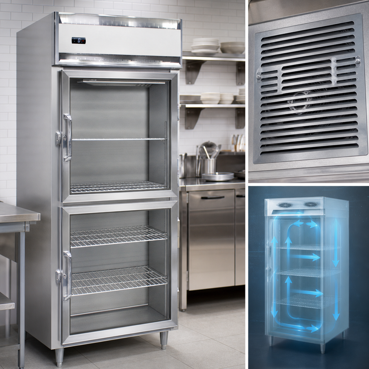 Product image #3 for Continental Refrigerator D1FXNSAGDHD Designer Line Extra-Wide One-Section Reach-In Freezer with Half Glass Doors