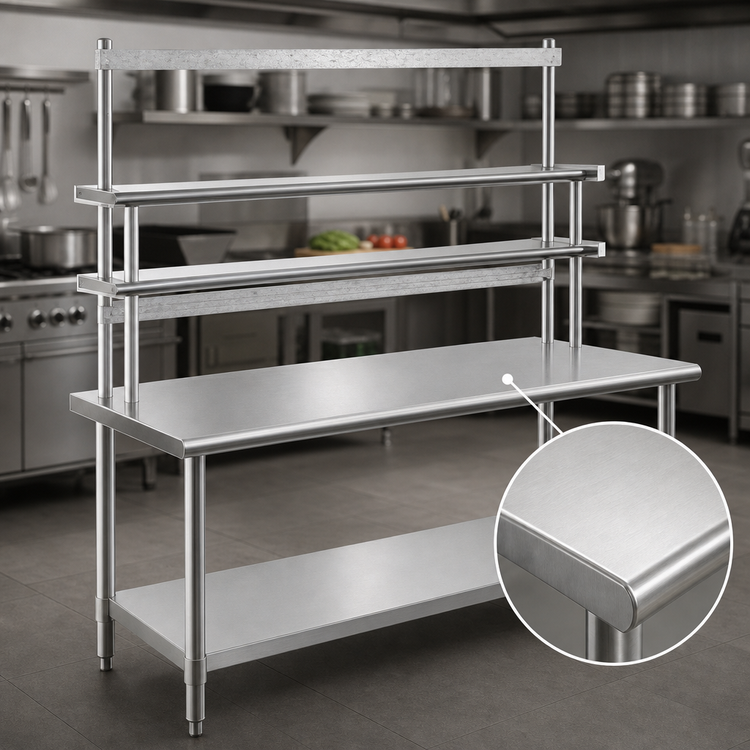 Product image #3 for Eagle Budget Series Spec-Master B Series Stainless Steel Work Table with Flex-Master Overshelf Kit, 60-Inch x 30-Inch