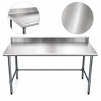 Thumbnail image #3 for Eagle Group BlendPort® BPT-2484GTB-BS 84" x 24" 430 Stainless Steel Work Table with 4-1/2" Backsplash and Galvanized Base