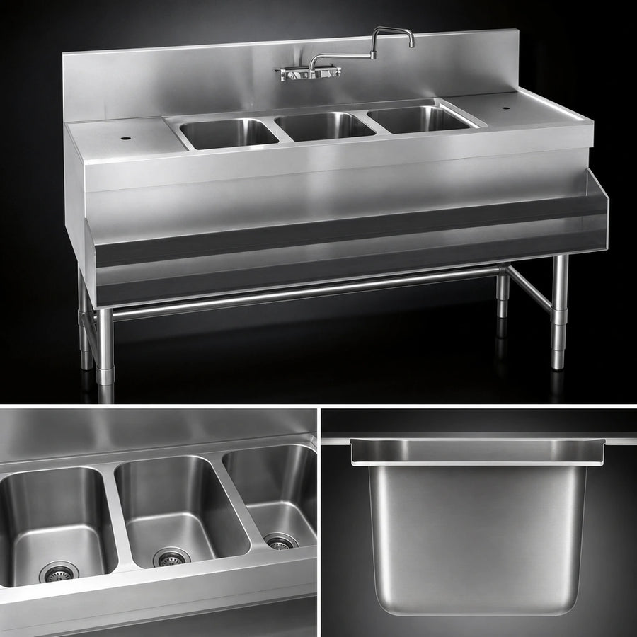 Three Sink Compartments