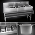 Thumbnail image #3 for Spec-Bar 3-Compartment Stainless Steel Underbar Sink Unit with Left & Right Drainboards, 60 Inch x 24 Inch