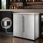 Thumbnail image #4 for Perlick Corporation BBRN40 Two-Section Narrow-Door Remote Back Bar Refrigerator Cabinet, 40-Inch, 12.0 Cu. Ft., Black