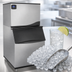 Thumbnail image #3 for Maxx Ice Intelligent Series 30 Inch Air-Cooled Modular Half Dice Cube Ice Machine with 470 lb Storage Bin