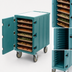 Thumbnail image #4 for Cambro Camcart Insulated Tray and Sheet Pan Transport Cart with Removable Cutting Board, 7-Tray Capacity, Slate Blue