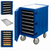 Thumbnail image #4 for Cambro Camcart Insulated Tray and Sheet Pan Transport Cart with Removable Cutting Board, 7-Tray Capacity, Navy Blue