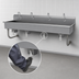 Thumbnail image #3 for Advance Tabco Multiwash Wall Mounted 4-Station Hand Wash Sink with Knee Valves and Gooseneck Spouts, 80 Inch