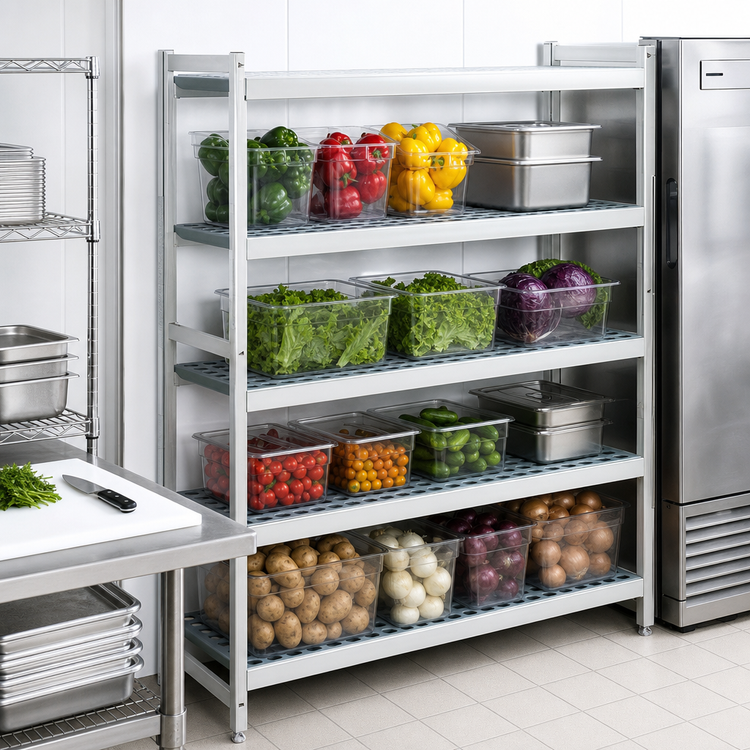 Product image #3 for Fermostock 4-Tier Starter Polymer Shelving Unit, 83 In H x 31 In W x 22 In D
