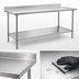 Thumbnail image #3 for Eagle Group Budget Series 108-Inch x 30-Inch Stainless Steel Work Table with 4-1/2-Inch Backsplash and Undershelf