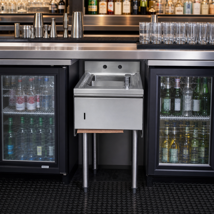 Product image #3 for BK Resources Slimline Underbar Single-Compartment Dump Sink