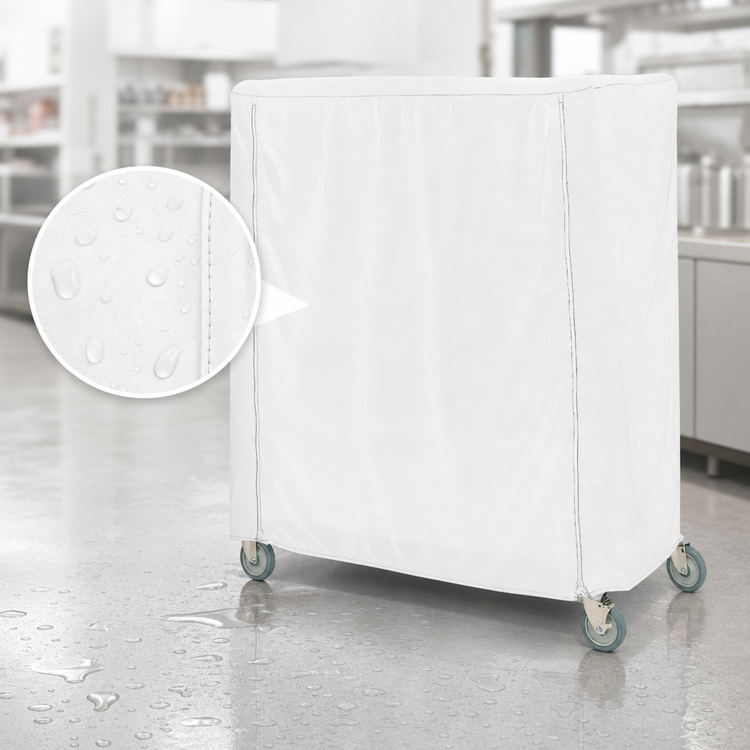 Product image #3 for Metro White Waterproof Banquet Cart Cover, Vinyl-Nylon Coated, 48 x 21 x 54 Inches