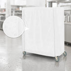 Thumbnail image #3 for Metro 21X48X54VC Waterproof White Vinyl-Nylon Banquet Cart Cover with Velcro, 48 x 21 x 54 Inches