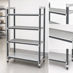Thumbnail image #3 for Cambro Camshelving® Elements EXU184884VS4480 18" x 48" x 84" Speckled Gray Composite Shelving, 4-Tier Vented/Solid Starter Unit