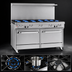 Thumbnail image #3 for Southbend Ultimate 60-Inch Gas Restaurant Range with 10 Open Burners, Convection Oven, and Cabinet Base