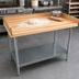 Thumbnail image #3 for BK Resources 48-Inch x 36-Inch Bakers' Table with Hard Maple Top and Galvanized Undershelf
