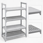 Thumbnail image #4 for Cambro Camshelving® Premium CPSK2436VS4480 Polymer Shelving Shelf Kit, 24" D x 36" W, Vented and Solid, 4-Shelf, Speckled Gray