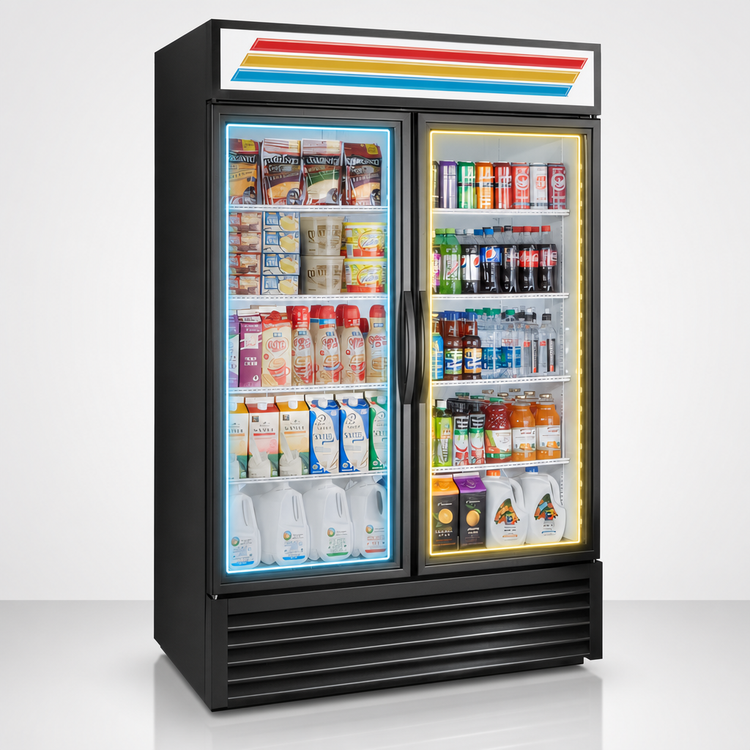 Product image #3 for True 2-Section Glass Door Merchandiser Refrigerator