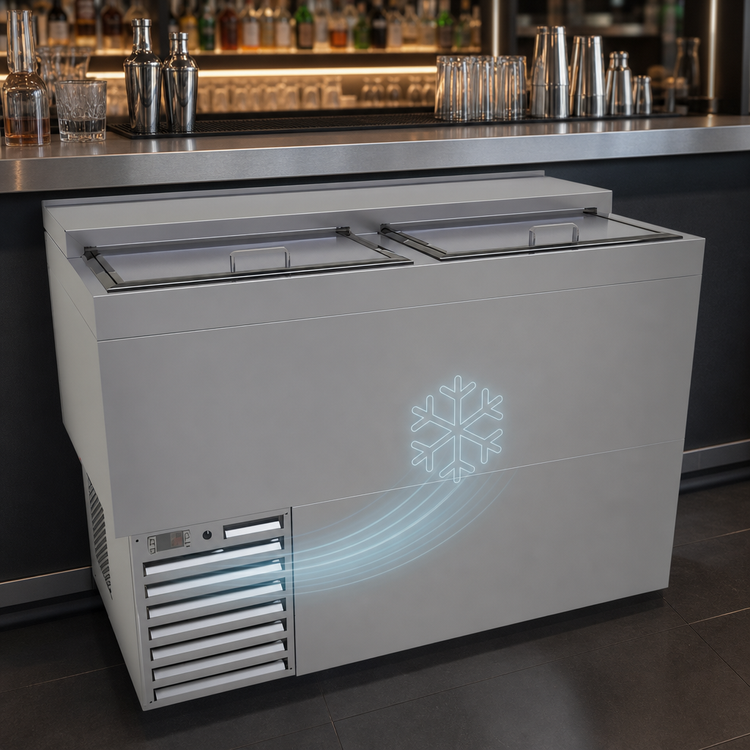 Product image #3 for Glastender 48-Inch Stainless Steel Underbar Glass Froster with 2 Sliding Doors