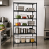 Thumbnail image #3 for Quantum Wire Shelving Starter Kit, 24-Inch Wide x 14-Inch Deep x 86-Inch High, 5 Shelves, Black Epoxy Antimicrobial Finish