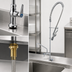 Thumbnail image #3 for EasyInstall Deck-Mount Single-Hole Pre-Rinse Add-On Faucet with 12-Inch Swing Nozzle, Spring-Action Gooseneck and Low-Flow Spray Valve