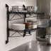 Thumbnail image #3 for Quantum Cantilever Double Shelf Wall-Mount Wire Shelving Unit, 48 x 21 Inches, Black Epoxy