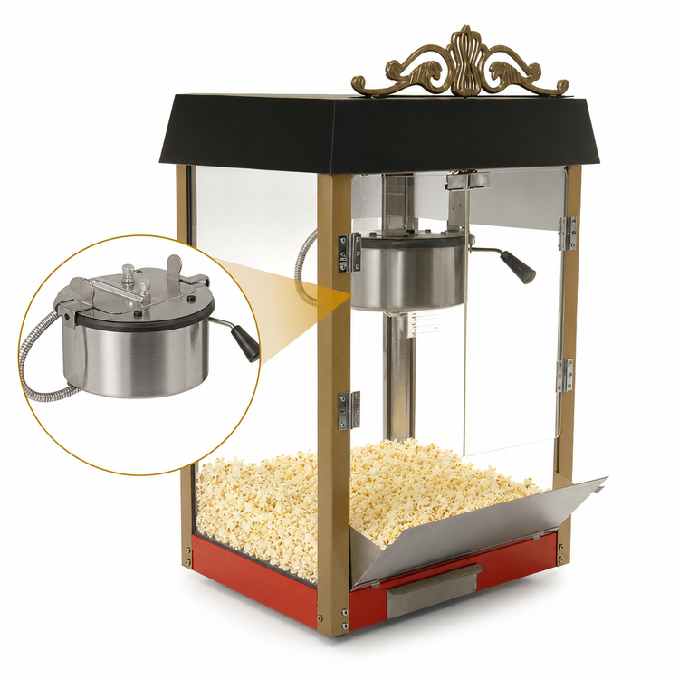 Product image #3 for Benchmark Street Vendor Countertop Electric Popcorn Popper Machine with 8 Oz. Kettle