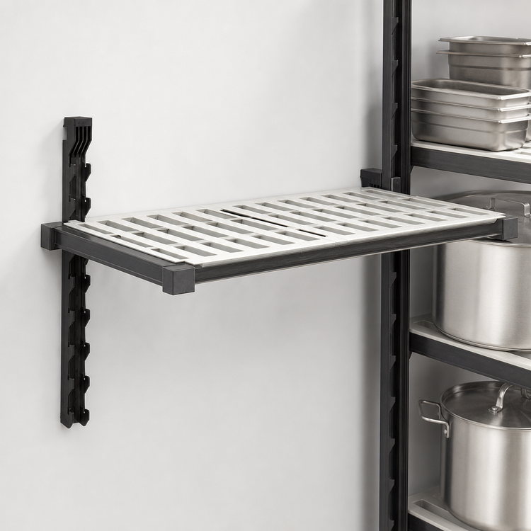 Product image #3 for Cambro Camshelving Elevation 21" x 30" Vented Wall Shelving Add-On Shelf Kit, Brushed Graphite