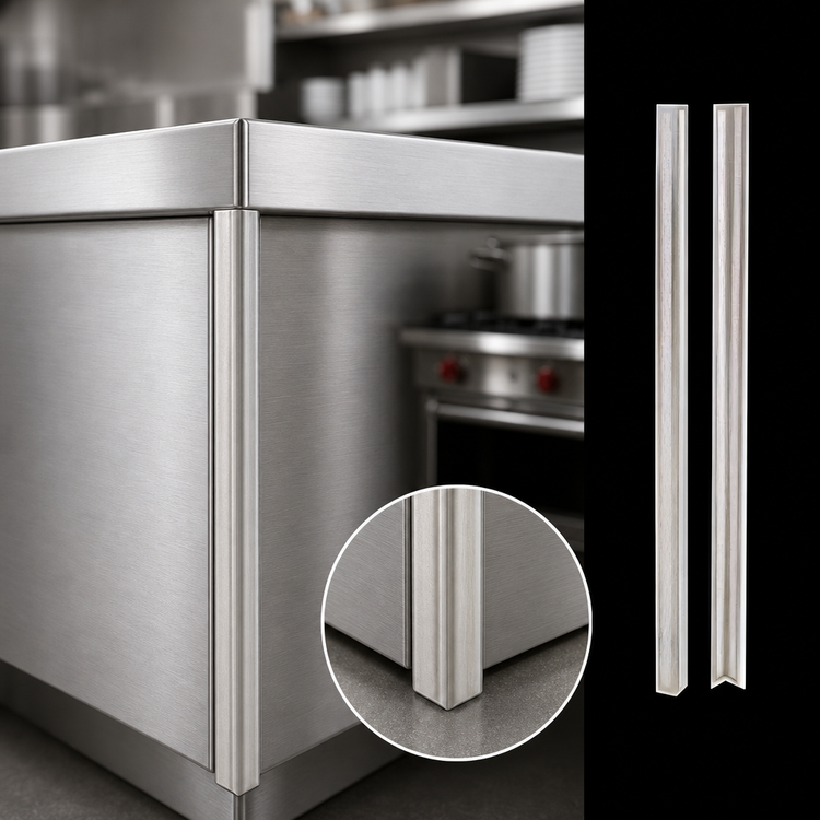 Product image #3 for Eagle Group Stainless Steel Outside Corner Guard with Adhesive Tape Backing, 2 x 2 x 60 Inch