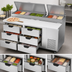 Thumbnail image #3 for Beverage-Air DPD72HC-6 Two-Section Deli/Pizza Prep Table Refrigerator with 6 Drawers, 72-Inch Wide