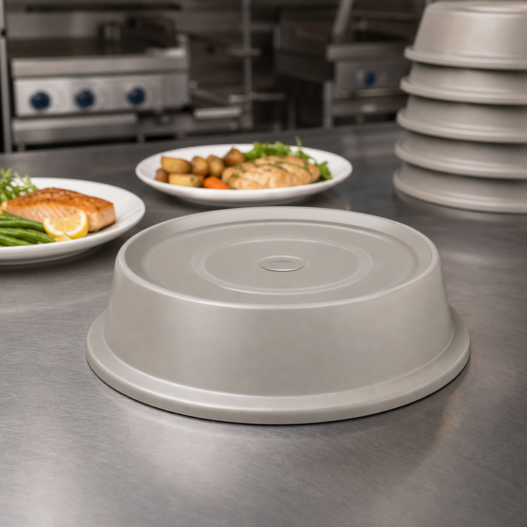 Product image #4 for Cambro Versa Camcover Round Fiberglass Plate Cover, 9-11/16 Inch Inside Diameter, Granite Gray