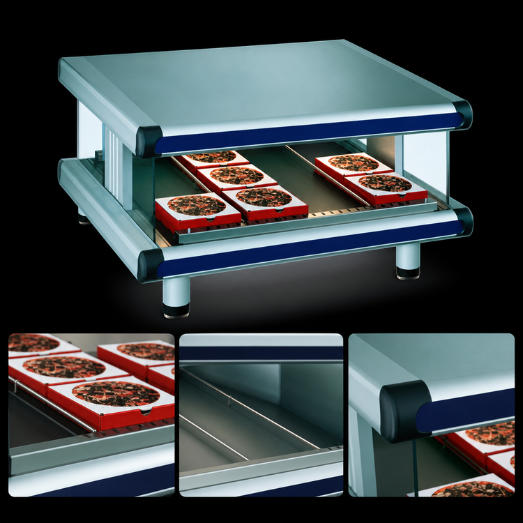 Product image #3 for Hatco Glo-Ray Designer Slant Countertop Single-Shelf Hot Food Display Warmer, 60.25 Inches