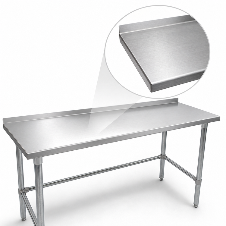 Product image #3 for John Boos Stallion 108-Inch x 24-Inch Stainless Steel Top Work Table with 1-1/2-Inch Rear Up-Turn and Galvanized Base