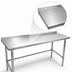 Thumbnail image #3 for John Boos Stallion 108-Inch x 24-Inch Stainless Steel Top Work Table with 1-1/2-Inch Rear Up-Turn and Galvanized Base