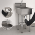 Thumbnail image #3 for Advance Tabco Freestanding Knee-Operated Service Sink with 20 x 19-1/2 x 8 in Bowl, 14-Gauge Stainless Steel, and 8-1/2 in Backsplash
