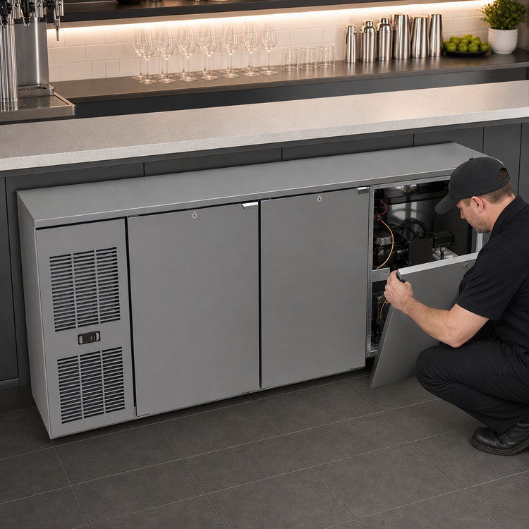Product image #3 for Glastender C1FL72-UC One-Zone Front-Serviced Undercounter Cooler, 72-Inch, 3-Section, Stainless Top