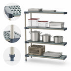 Thumbnail image #3 for Metro MetroMax 4 MF-243674G-A-4 Add-On All-Polymer Shelving Unit, 4 Open-Grid Shelves, 36W x 24D x 74H