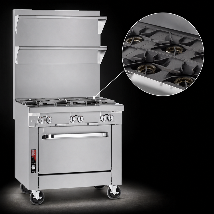 Product image #3 for Southbend Platinum 32-Inch Modular Heavy Duty Gas Range with 3 Open Burners and 3 Step-Up Open Burners