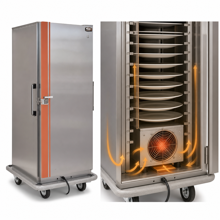 Product image #3 for Classic Carter Insulated Heated Mobile Banquet Cabinet, Single Door, 90 Covered Plates